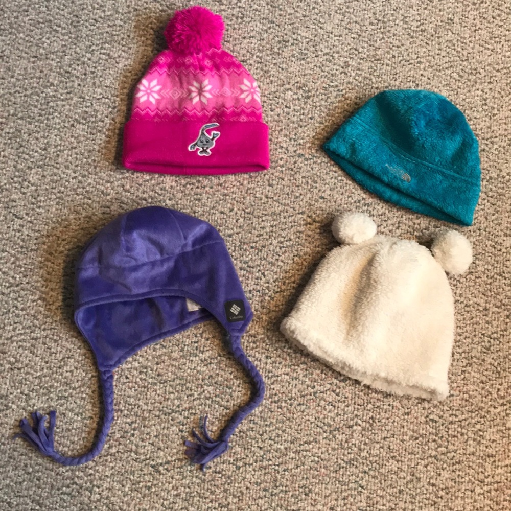 Set of Four Winter Youth Hats for Girls